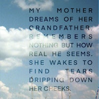 my mother dreams of her grandmother nothing but how she sees her tears dripping down her cheeks