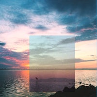 a photo of a sunset with a square in the middle