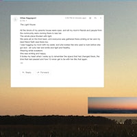 a screen shot of a desktop with a sunset view