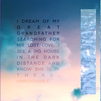 a blue sky with the words, dream of my great grandfather for looking for lost house in the dark