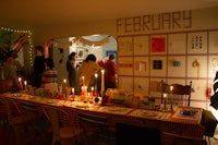 a table with candles on it